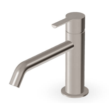 GILL MITIGEUR LAVABO BEC LONG SANS VIDAGE NICKEL BROSSÉ
