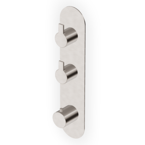 GILL MITIGEUR THERMOSTATIQUE DOUCHE AVEC 2 ROBINETS D'ARRÊT NICKEL BROSSÉ