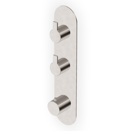 GILL MITIGEUR THERMOSTATIQUE DOUCHE AVEC 2 ROBINETS D'ARRÊT NICKEL BROSSÉ