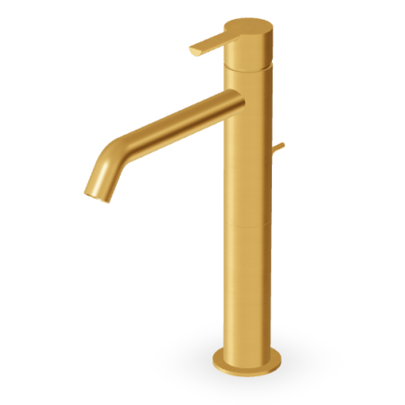GILL MITIGEUR LAVABO HAUT AVEC VIDAGE OR BROSSÉ