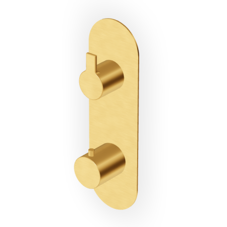 GILL MITIGEUR THERMOSTATIQUE DOUCHE AVEC ROBINET D'ARRÊT OR BROSSÉ