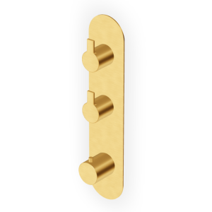 GILL MITIGEUR THERMOSTATIQUE DOUCHE AVEC 2 ROBINETS D'ARRÊT OR BROSSÉ