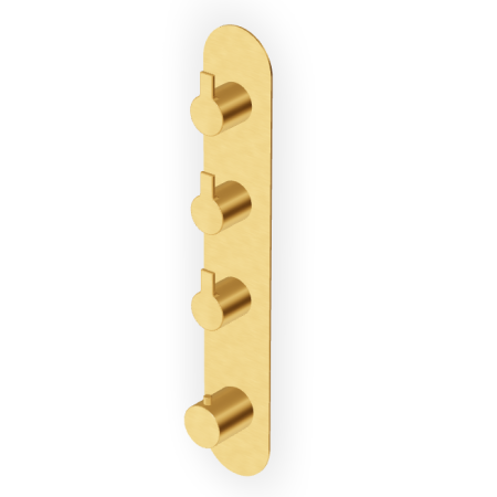 GILL MITIGEUR THERMOSTATIQUE DOUCHE AVEC 3 ROBINETS D'ARRÊT OR BROSSÉ