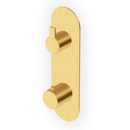 GILL MITIGEUR THERMOSTATIQUE DOUCHE AVEC DÉVIATEUR 2/3 VOIES OR BROSSÉ