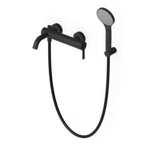 GILL MITIGEUR BAIN-DOUCHE AVEC DÉVIATEUR NOIR MAT EMBOSSÉ