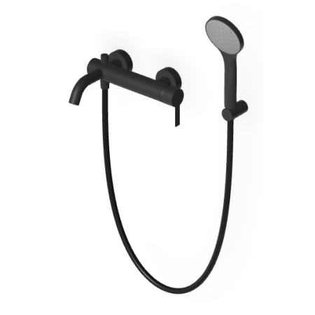 GILL MITIGEUR BAIN-DOUCHE AVEC DÉVIATEUR NOIR MAT EMBOSSÉ