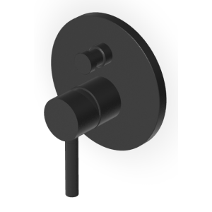 PAN MITIGEUR DE DOUCHE AVEC DÉVIATEUR NOIR MAT EMBOSSÉ