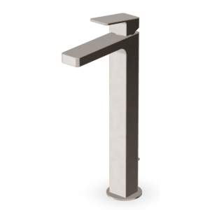 JINGLE MITIGEUR LAVABO ALLONGÉ AVEC VIDAGE NICKEL BROSSÉ