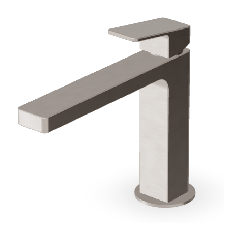 JINGLE MITIGEUR LAVABO SANS VIDAGE BEC ALLONGÉ NICKEL BROSSÉ