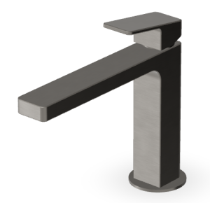 JINGLE MITIGEUR LAVABO SANS VIDAGE BEC ALLONGÉ METAL NOIR BROSSÉ