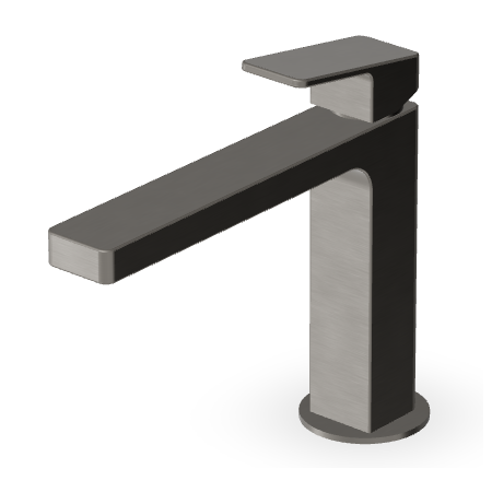 JINGLE MITIGEUR LAVABO SANS VIDAGE BEC ALLONGÉ METAL NOIR BROSSÉ
