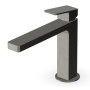 JINGLE MITIGEUR LAVABO SANS VIDAGE BEC ALLONGÉ METAL NOIR BROSSÉ