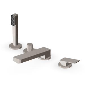 JINGLE MITIGEUR BORD DE BAIGNOIRE 4 TROUS NICKEL BROSSÉ