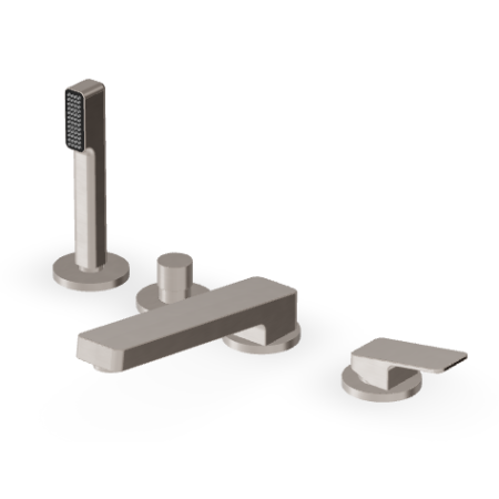 JINGLE MITIGEUR BORD DE BAIGNOIRE 4 TROUS NICKEL BROSSÉ