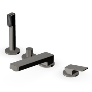 JINGLE MITIGEUR BORD DE BAIGNOIRE 4 TROUS METAL BLACK