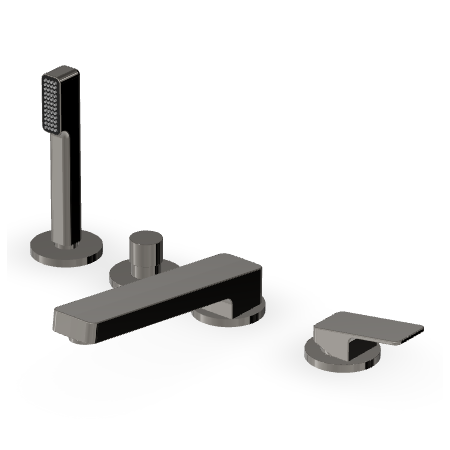 JINGLE MITIGEUR BORD DE BAIGNOIRE 4 TROUS METAL BLACK