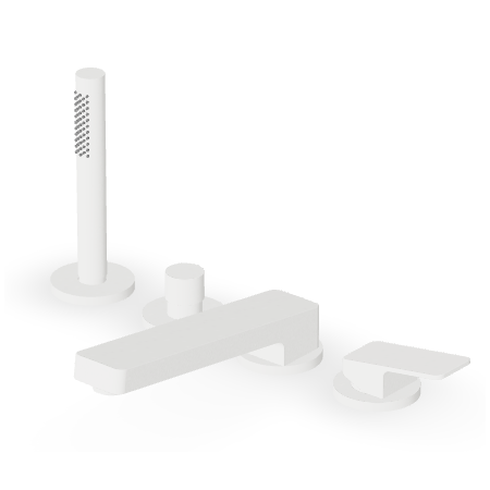JINGLE MITIGEUR BORD DE BAIGNOIRE 4 TROUS BLANC MAT EMBOSSÉ