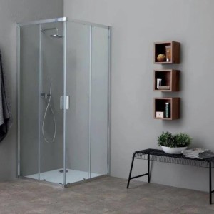 FAST CABINE DE DOUCHE D'ANGLE 2 PORTES COULISSANTES