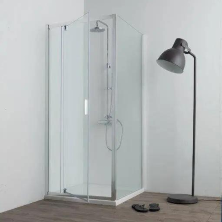 FAST CABINE DE DOUCHE D'ANGLE PORTE PIVOTANTE + PANNEAU FIXE