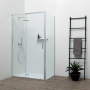 FAST CABINE DE DOUCHE D'ANGLE PORTE COULISSANTE + PANNEAU FIXE