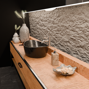 PAN MITIGEUR LAVABO AVEC VIDAGE NICKEL BROSSÉ