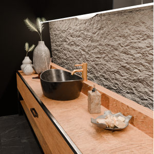 PAN MITIGEUR LAVABO AVEC VIDAGE OR BROSSÉ