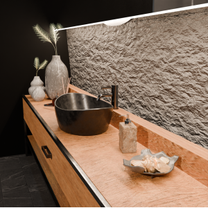 PAN MITIGEUR LAVABO AVEC VIDAGE METAL BLACK