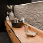 PAN MITIGEUR LAVABO AVEC VIDAGE BLANC MAT EMBOSSÉ