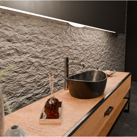 PAN MITIGEUR LAVABO ALLONGÉ CHROME