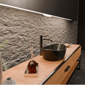 PAN MITIGEUR LAVABO ALLONGÉ SANS VIDAGE METAL BLACK