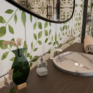 JINGLE MITIGEUR LAVABO AVEC VIDAGE BLANC MAT GRAINÉ