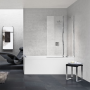 YOUNG 3V PAROI DE BAIGNOIRE 1 PORTE PIVOTANTE + 1 FIXE EN LINEA