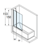 YOUNG 3V PAROI DE BAIGNOIRE 1 PORTE PIVOTANTE + 1 FIXE EN LINEA