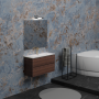 COSMIC B-BEST COMPOSITION FINITION NOYER NATUREL L. 100 CM P. 45,5 CM H. 58,5 CM - COMPLET AVEC MIROIR ET SPOT
