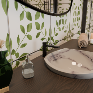 JINGLE MITIGEUR LAVABO AVEC VIDAGE NOIR MAT EMBOSSÉ