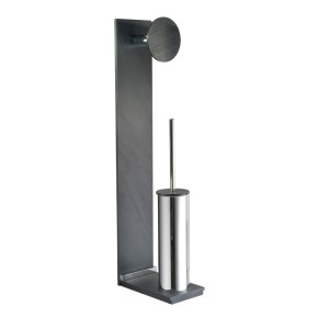 ZEN LAMPE SUR PIED PORTE-BALAIS EN MÉTAL + PORTE-ROULEAU -ARDESIA