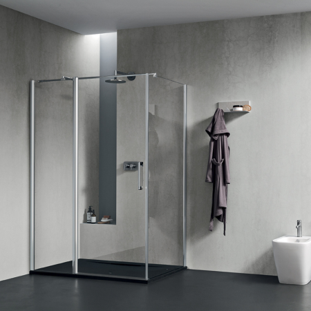 DEDALO ANGLE PLUS 1 PORTE BATTANTE + 1 CÔTÉ FIXE