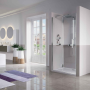 LOUVRE G NICHE 1 PORTE BATTANTE MONTANT CHROME BRILLANT VERRE TRANSPARENT