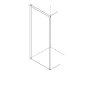 CÔTÉ FIXE x OPERA PH+FH ANGLE 1 PORTE COULISSANTE + 1 CÔTÉ FIXE MONTANT CHROME BRILLANT VERRE TRANSPARENT