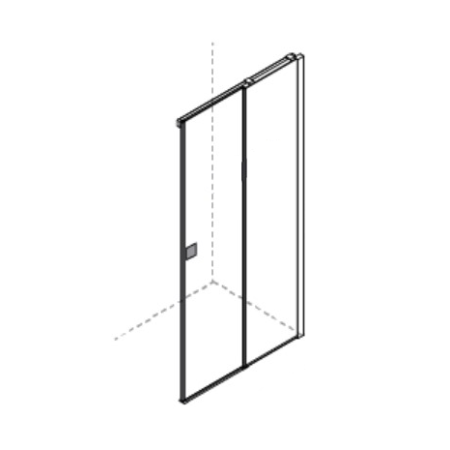 ANTA DX x OPERA D'ANGLE 2 PORTES COULISSANTES MONTANT CHROME BRILLANT VERRE TRANSPARENT