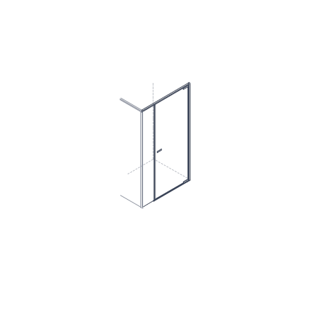 PORTE BATTANTE x YOUNG G+F+F ANGLE 1 PORTE BATTANTE AVEC FIXE EN LINEA + 1 CÔTÉ FIXE MONTANT CHROME BRILLANT VERRE TRANSPARENT