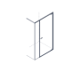 PORTE BATTANTE x YOUNG G+F+F ANGLE 1 PORTE BATTANTE AVEC FIXE EN LINEA + 1 CÔTÉ FIXE MONTANT CHROME BRILLANT VERRE TRANSPARENT