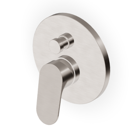 NIKKO MITIGEUR MONOCOMMANDE POUR BAIGNOIRE/DOUCHE ENCASTRÉ NICKEL BROSSÉ - PARTIE EXTÉRIEURE