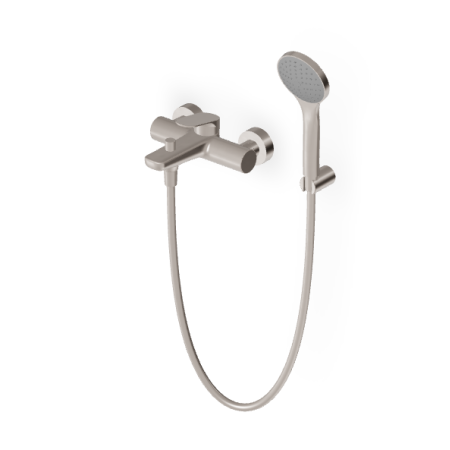NIKKO MITIGEUR MONOCOMMANDE BAIN/DOUCHE EXTÉRIEUR NICKEL BROSSÉ