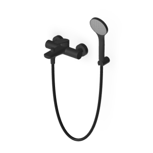 NIKKO MITIGEUR MONOCOMMANDE BAIN/DOUCHE EXTÉRIEUR NOIR MAT EMBOSSÉ