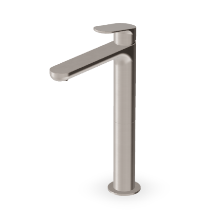 NIKKO MITIGEUR MONOCOMMANDE LAVABO À BEC HAUT NICKEL BROSSÉ