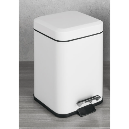 CONTRACT POUBELLE EN ACIER INOXYDABLE BLANC MAT