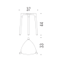 COMPLEMENTI POKER TABOURET BLANC MAT