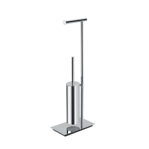 SQUARE LAMPE SUR PIED AVEC PORTE-ROULEAU ET PORTE-BROSSE EN LAITON