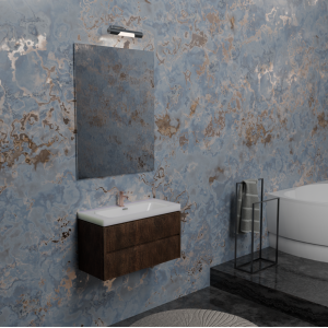 B-BEST COMPOSITION FINITION - L. 100 CM P. 45,5 CM H. 58,5 CM - COMPLET AVEC MIROIR ET SPOT